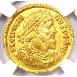 ユリアヌス2世 金貨 AV ソリドゥス ローマコイン 360-363年 - NGC鑑定済み チョイスAU - 希少