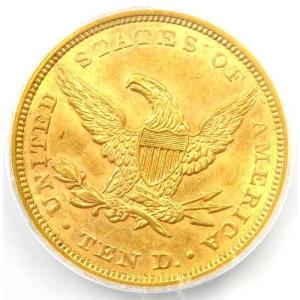1861年リバティ・ゴールドイーグル10ドル硬...の詳細画像3
