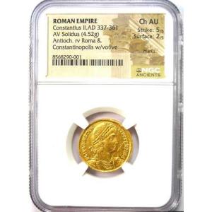 コンスタンティウス2世金貨AVソリドゥス(西暦...の詳細画像1