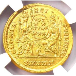 コンスタンティウス2世金貨AVソリドゥス(西暦...の詳細画像3