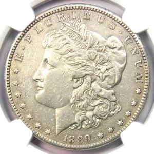 1889年CC モーガン銀貨 1ドル カーソンシティコイン - NGC鑑定済み AU 詳細