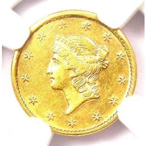 1854年Dミント リバティ金貨 G$1 - NGC鑑定済み AU詳細 - 希少なダロネガコイン