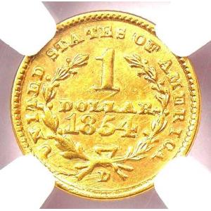 1854年Dミント リバティ金貨 G$1 - ...の詳細画像3