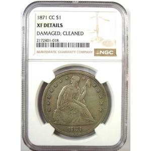 1871年CC シーテッド・リバティ銀貨 カー...の詳細画像1