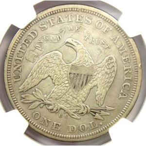 1871年CC シーテッド・リバティ銀貨 カー...の詳細画像3