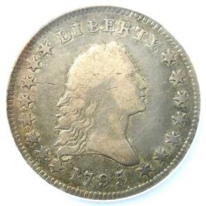 1795年 スモールヘッド フローイングヘア ハーフダラー 50セント - NGC VF 詳細 (NCS) - レア O-128
