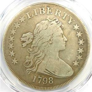 1798年 小型鷲のドレープ胸像 銀貨 1ドル BB-82 - PCGS 精密鑑定