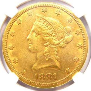 1881年CC刻印 リバティ・ゴールドイーグル10ドル カーソンシティコイン - NGC鑑定済み XF（極美品）詳細