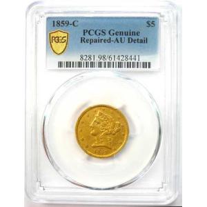 1859-C リバティ金貨ハーフイーグル 5ド...の詳細画像1