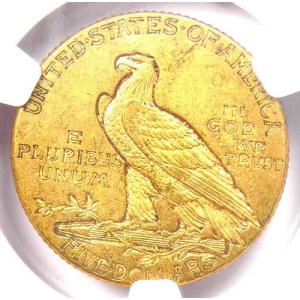1911年Dミント インド金貨 ハーフイーグル...の詳細画像3