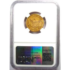 1858-D リバティ金貨ハーフイーグル 5ド...の詳細画像2