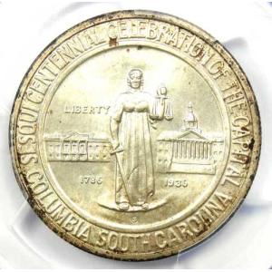 1936年Sミント コロンビア ハーフダラー 50セント硬貨 - PCGS MS68認定 - 6,750ドル相当！