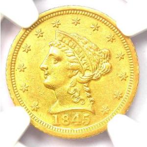 1845-D リバティ金貨 クォーターイーグル 2.50ドル ダロネガ NGC 未流通 詳細 UNC MS