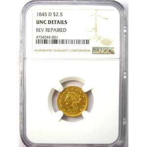 1845-D リバティ金貨 クォーターイーグル...の詳細画像4