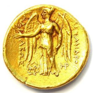 アレクサンドロス大王3世の金貨(マケドニア、紀...の詳細画像1