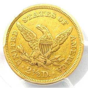 1842年 リバティ金貨(クォーターイーグル、...の詳細画像3