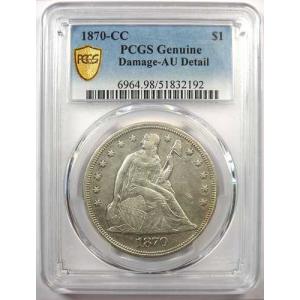 1870年CC シーテッド・リバティ銀貨 カー...の詳細画像1