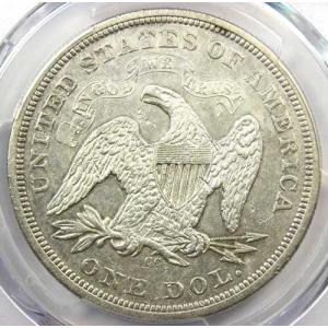 1870年CC シーテッド・リバティ銀貨 カー...の詳細画像3