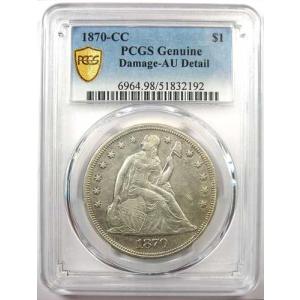 1870年CC シーテッド・リバティ銀貨 カー...の詳細画像4