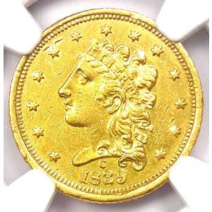 1839-C クラシック ゴールド クォーターイーグル シャーロット $2.50 NGC 未流通 詳細 UNC MS