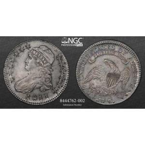 1811年 50セント キャップドバスト ハーフダラー O-112 NGC MS63 #8444762-002 限定1枚