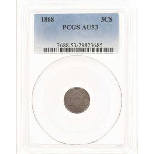1868年 3CS PCGS AU53 3セン...の詳細画像4
