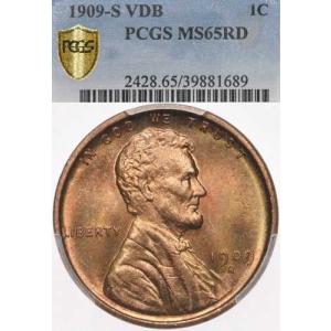 1909-S VDB 1C PCGS MS65 RD リンカーン ウィートセント ペニー レッド - 表面にわずかなトーン