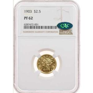 1903年 2.5ドル NGC PF62 CA...の詳細画像3
