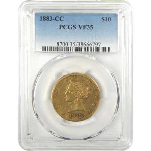 1883年 CC リバティヘッドイーグル VF 35 PCGS 金貨 10ドル
