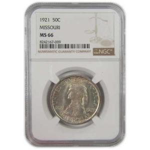 ミズーリ州記念ハーフダラー 1921年 MS 66 NGC シルバー