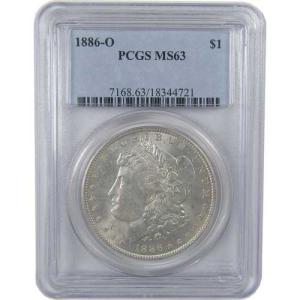 1886年 O モーガン銀貨 MS 63 PCGS 未流通 1ドル硬貨