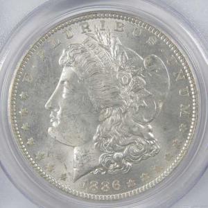 1886年 O モーガン銀貨 MS 63 PC...の詳細画像2
