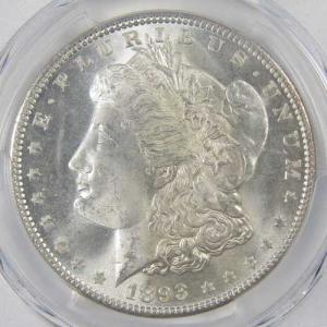 1893年 モーガン銀貨 MS 64+ PCG...の詳細画像2