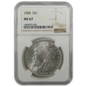 1888年 モーガン・ダラー MS 67 NGC 未流通銀貨 1ドル硬貨