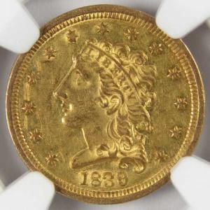 1839年 クラシックヘッド金貨 2.50ドル...の詳細画像2