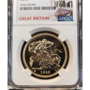 1985年 イギリス 金貨 5ソブリン セント...の詳細画像2