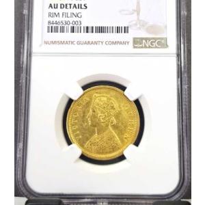 1862年 インド 金貨 1 モハール 「V」...の詳細画像2