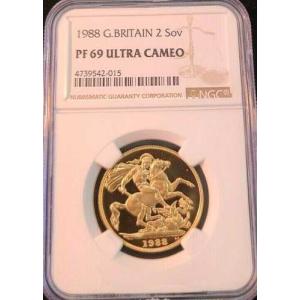 1988年 イギリス 2ソブリン金貨 NGC ...の詳細画像3