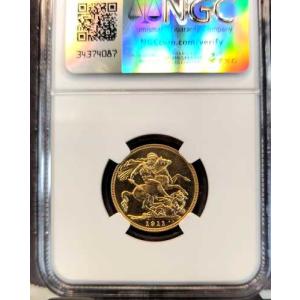 1911年 イギリス 金貨 1ソブリン ジョー...の詳細画像4