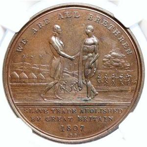 1807年 シエラレオネ 奴隷貿易廃止 イギリス アンティークメダル NGC i105886