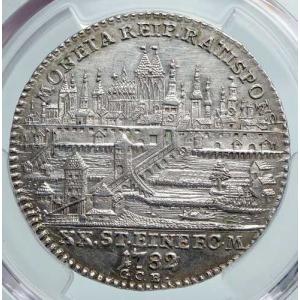 1782年 ドイツ レーゲンスブルク自由都市 ヨーゼフ2世 銀貨 1/2ターラー PCGS i89605