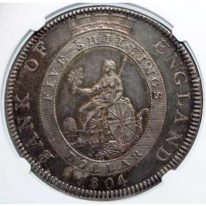 1804年 イギリス ジョージ3世 銀貨 5シ...の詳細画像1