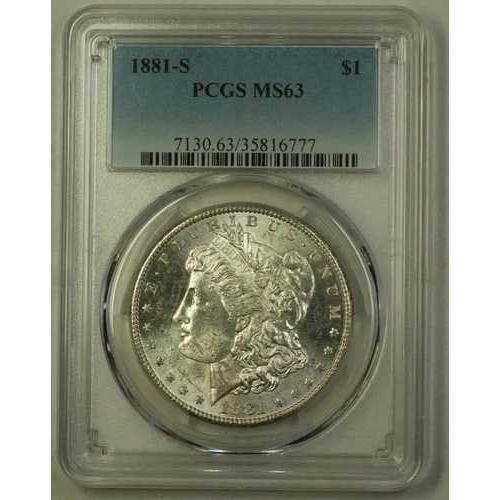 1881年Sミント 米国モーガン銀貨 1ドル PCGS MS-63 (R) 12