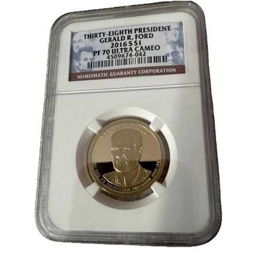 2016年Sミント 1ドル硬貨 第38代大統領 ジェラルド・R・フォード - NGC PF70 ウル...
