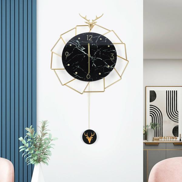 掛け時計 Deer Horn Antler Wall Clock Modern Design Liv...