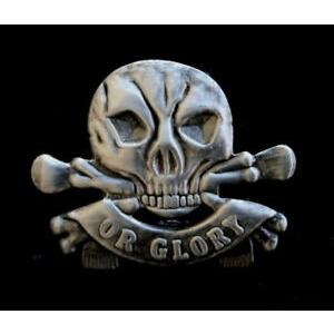 ピンバッジ DEATH OR GLORY LAPEL HAT PIN UP SKULL BIKER ...