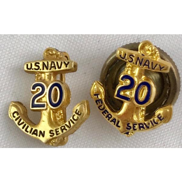 ピンバッジ LOT OF 2 - 20 YEAR NAVY PINS G.F. CIVILIAN S...