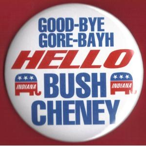 ピンバッジ 2000 George W Bush 3" / "Good-Bye Gore-Bayh" Indiana Campaign Button(