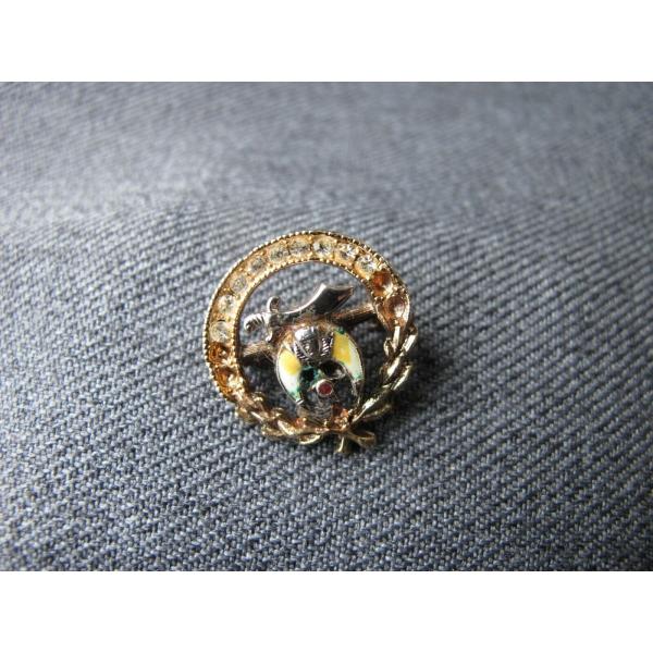 ピンバッジ Vg rhinestones enamel metal Crescent Moon St...