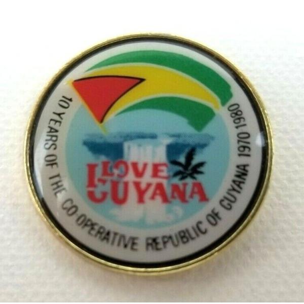 ピンバッジ &quot;I Love Guyana / Republic of Guyana&quot; Pin, La...